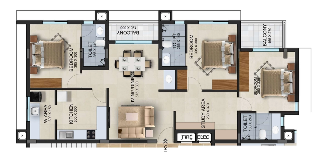 3 BHK Flat in Sree Dhanya Greece Gardens in Kazhakootam, Thiruvananthapuram - Image 931858