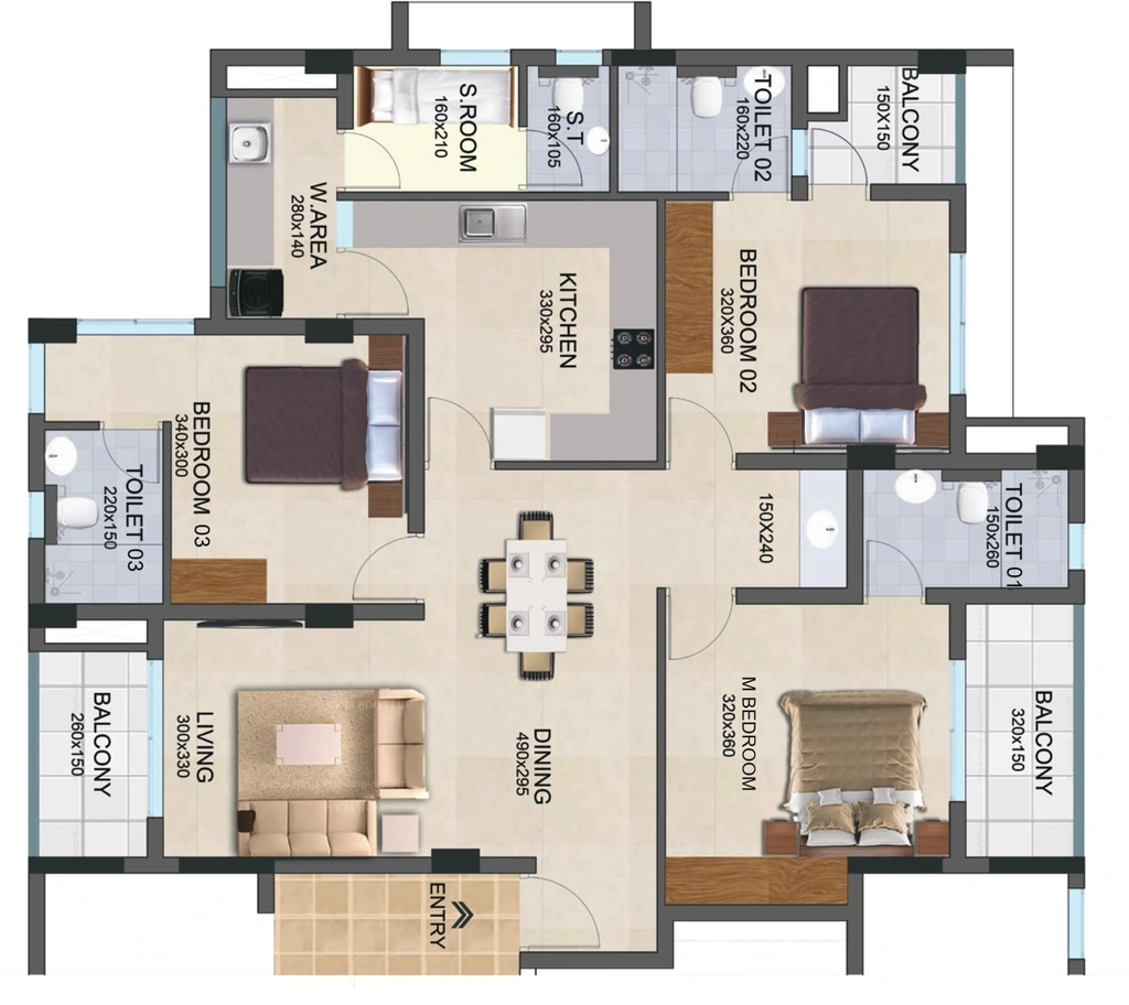 3 BHK Flat in Sree Dhanya Greece Gardens in Kazhakootam, Thiruvananthapuram - Image 931860