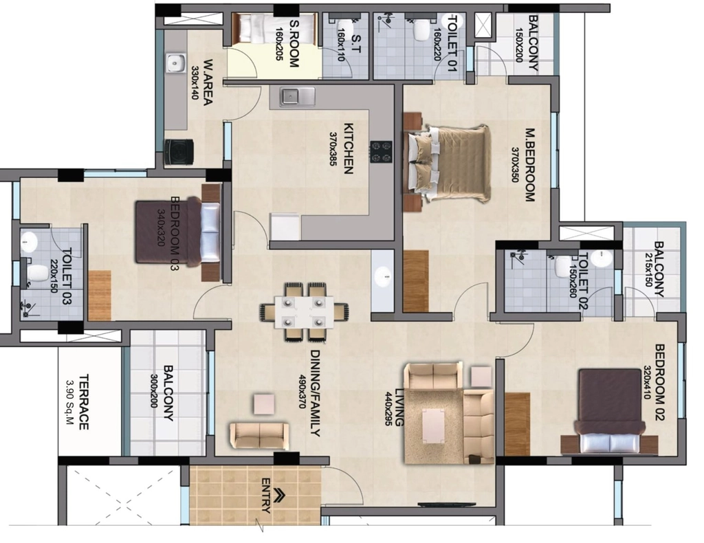 3 BHK Flat in Sree Dhanya Greece Gardens in Kazhakootam, Thiruvananthapuram - Image 931862