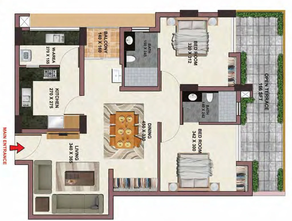 2 BHK Flat in Sree Dhanya La Maison in Vazhuthacaud, Thiruvananthapuram - Image 931863