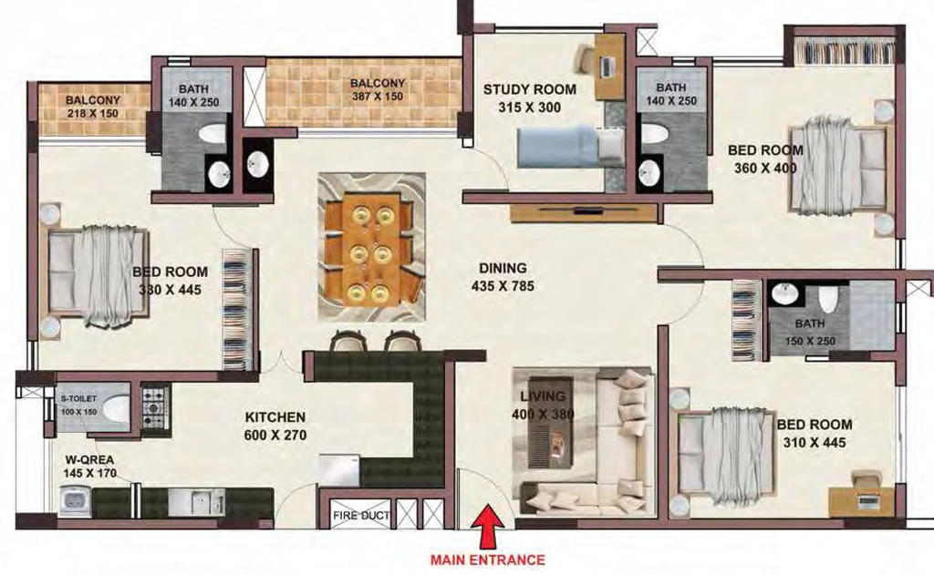 3.5 BHK Flat in Sree Dhanya La Maison in Vazhuthacaud, Thiruvananthapuram - Image 931866