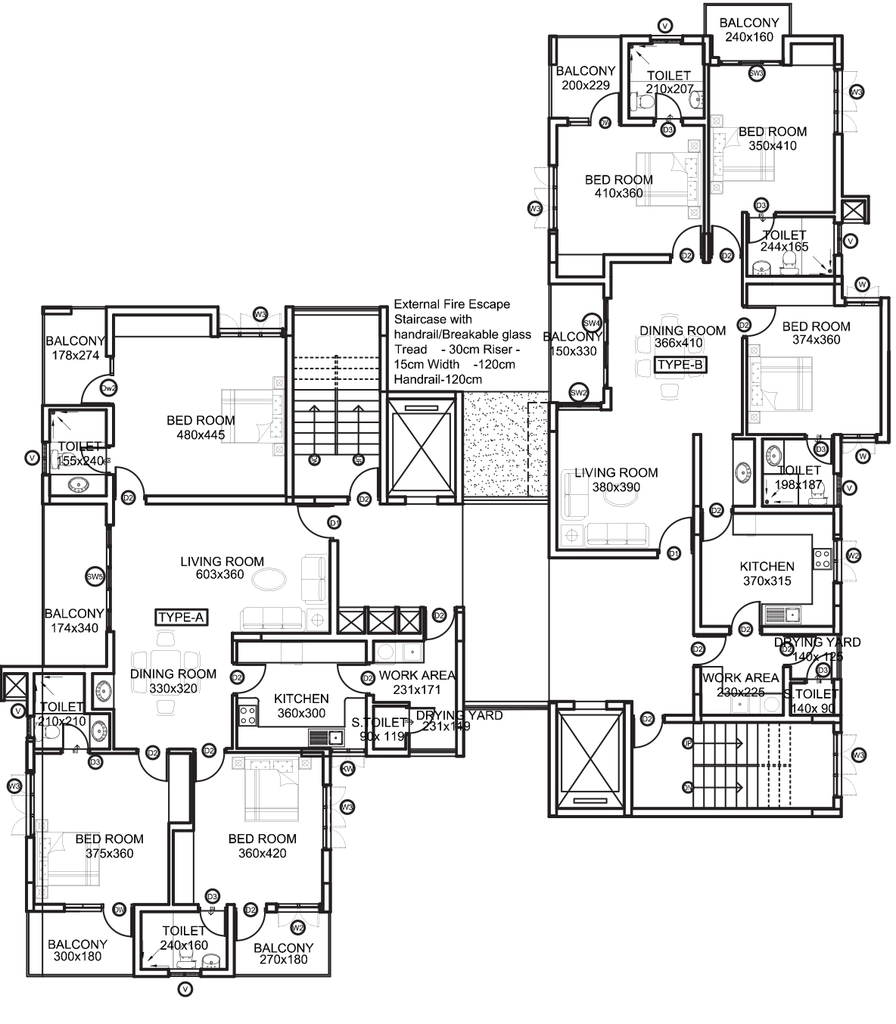Floor Plan of Sree Dhanya La Poshe in Vazhuthacaud, Thiruvananthapuram - Image 437284
