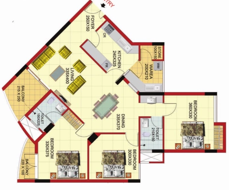 3 BHK Flat in Sree Dhanya Lakewoods in Aakkulam, Thiruvananthapuram - Image 931870