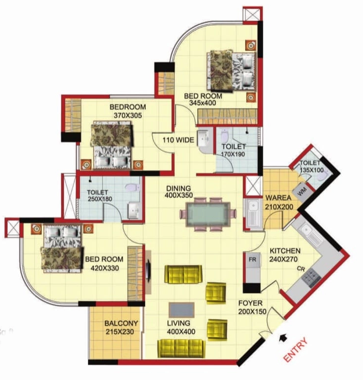 3 BHK Flat in Sree Dhanya Lakewoods in Aakkulam, Thiruvananthapuram - Image 931871