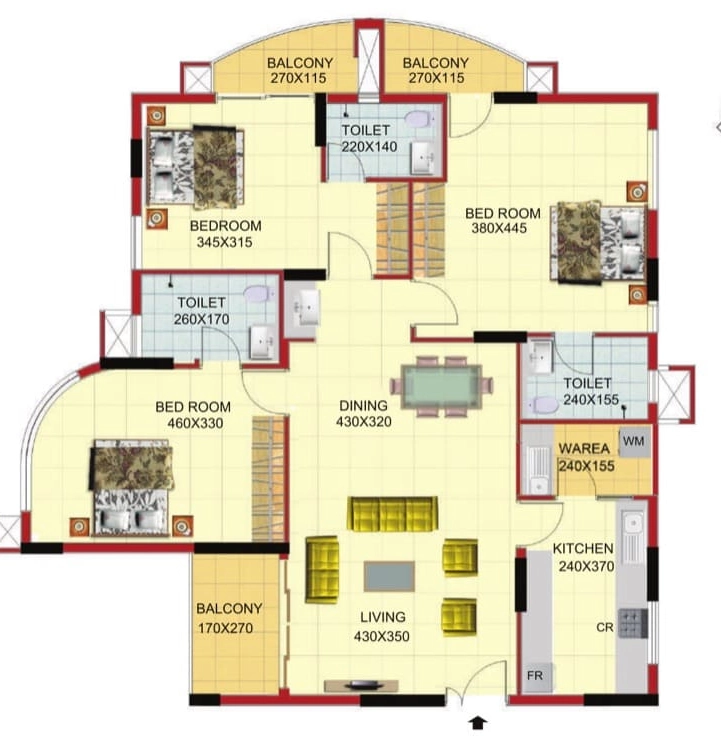 3 BHK Flat in Sree Dhanya Lakewoods in Aakkulam, Thiruvananthapuram - Image 931872