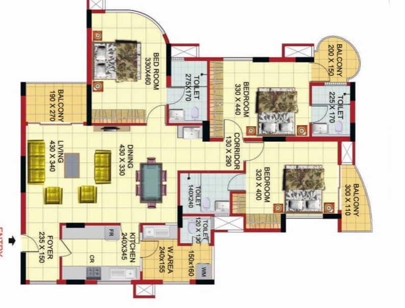 3 BHK Flat in Sree Dhanya Lakewoods in Aakkulam, Thiruvananthapuram - Image 931873