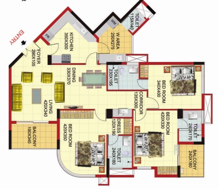 3 BHK Flat in Sree Dhanya Lakewoods in Aakkulam, Thiruvananthapuram - Image 931874