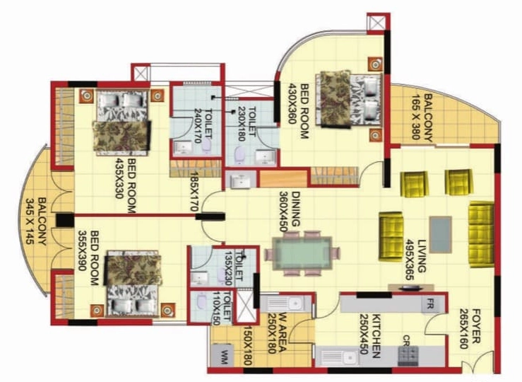 3 BHK Flat in Sree Dhanya Lakewoods in Aakkulam, Thiruvananthapuram - Image 931876