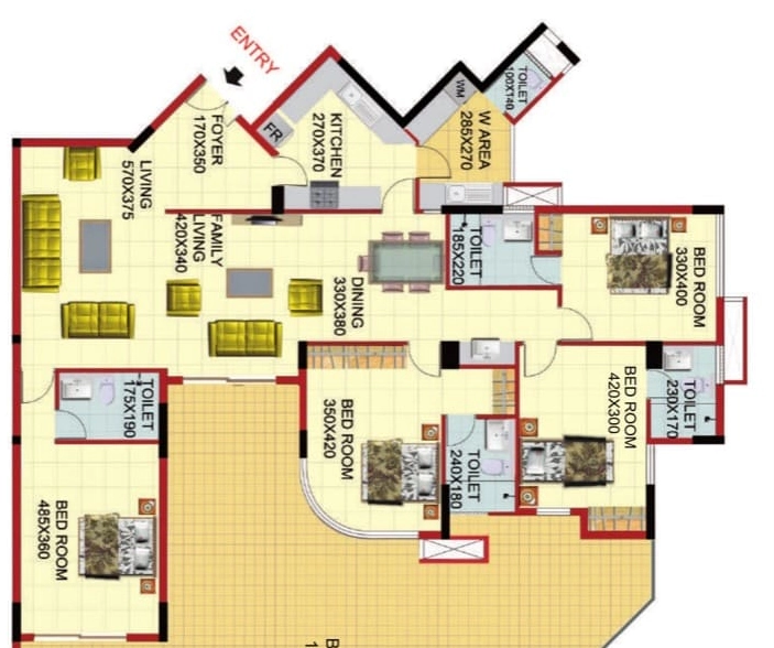 4 BHK Flat in Sree Dhanya Lakewoods in Aakkulam, Thiruvananthapuram - Image 931878