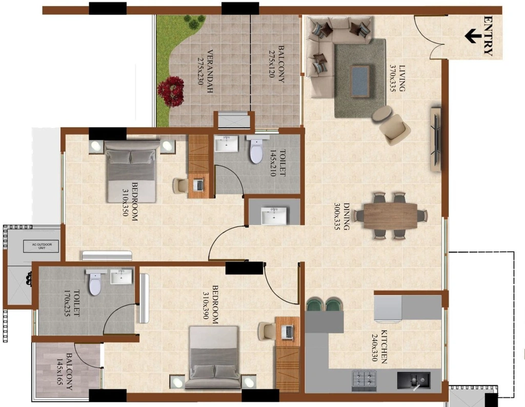 2 BHK Flat in Sree Dhanya Pink in Venpalavattom, Thiruvananthapuram - Image 931879