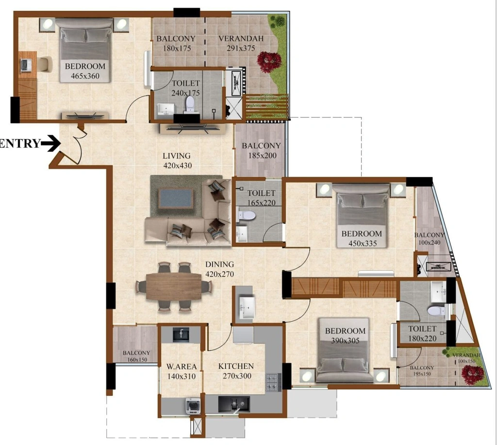 3 BHK Flat in Sree Dhanya Pink in Venpalavattom, Thiruvananthapuram - Image 931882