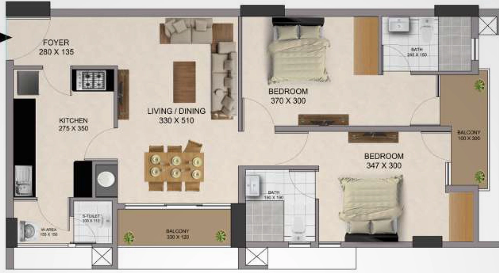 2 BHK Flat in Sree Dhanya Rome in Muttada, Thiruvananthapuram - Image 931884