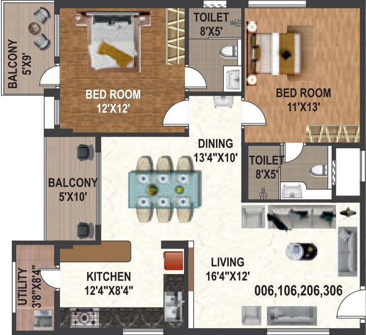 2 BHK Flat in Affinity Gardenia in Yelahanka, Bangalore - Image 931887
