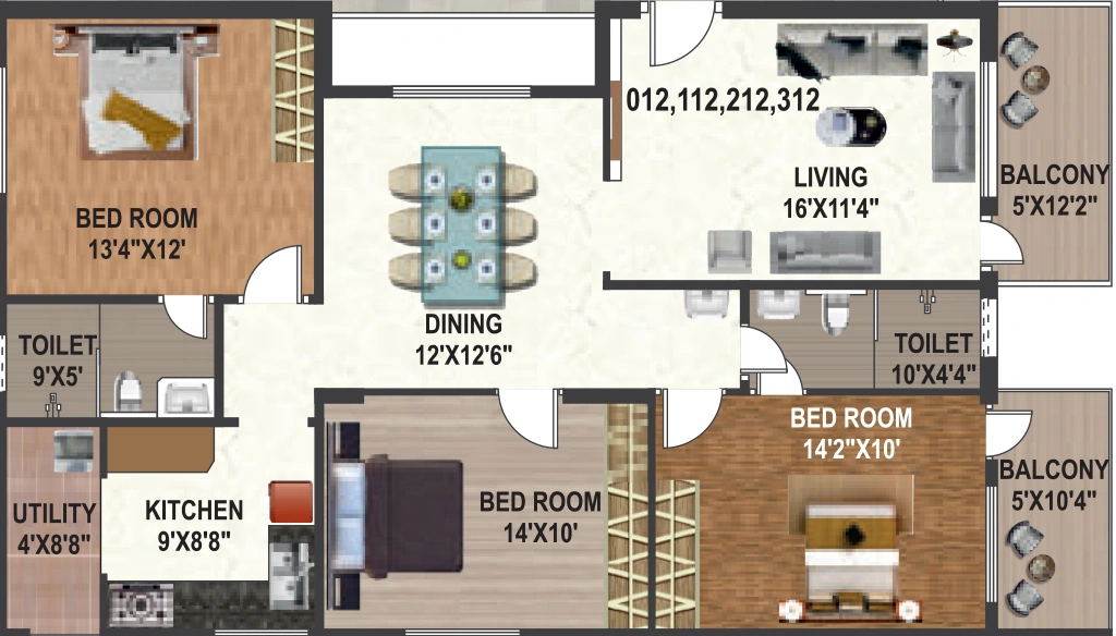 3 BHK Flat in Affinity Gardenia in Yelahanka, Bangalore - Image 931888