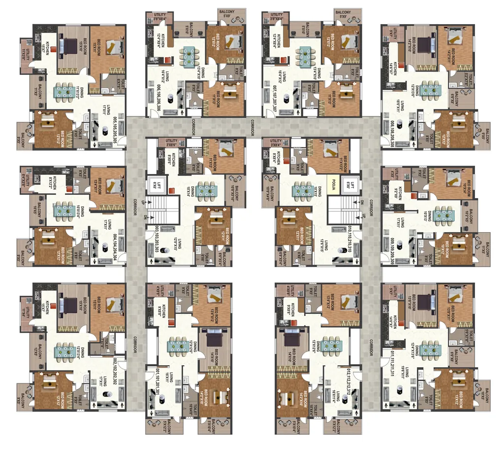 Floor Plan of Affinity Gardenia in Yelahanka, Bangalore - Image 437326