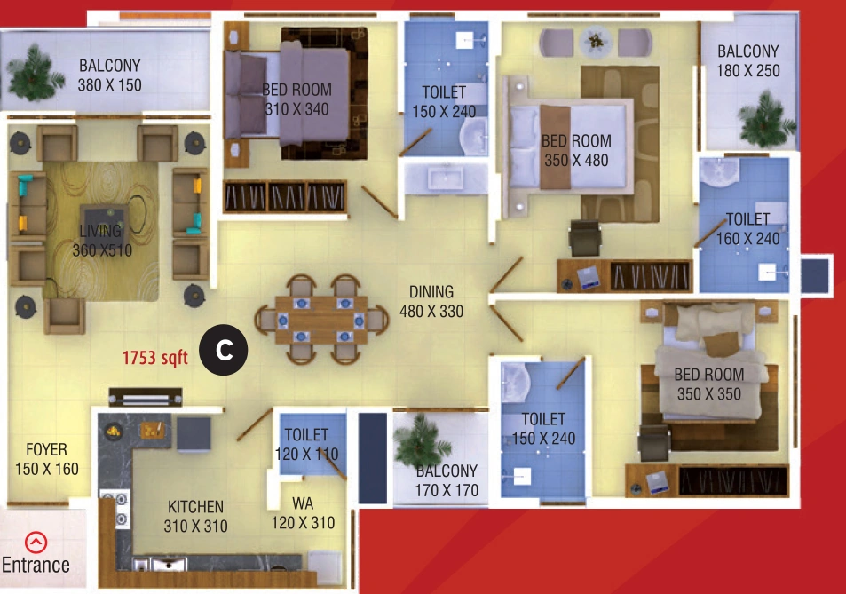 3 BHK Flat in Paul Alukkas Evalia in Ayyappankavu, Kochi - Image 931901