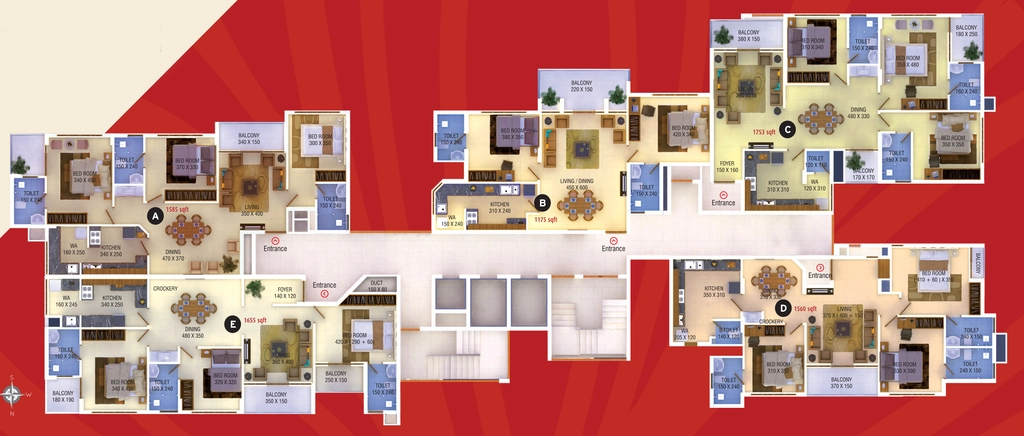 Floor Plan of Paul Alukkas Evalia in Ayyappankavu, Kochi - Image 437379