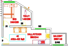 1 BHK Flat in Kalpaka Pearl White in Edappally, Kochi - Image 931910