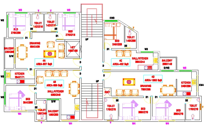 Floor Plan of Kalpaka Pearl White in Edappally, Kochi - Image 437423