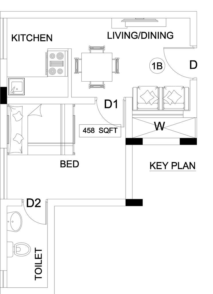 1 BHK Flat in Kalpaka Parkside Apartments in Edappally, Kochi - Image 931915