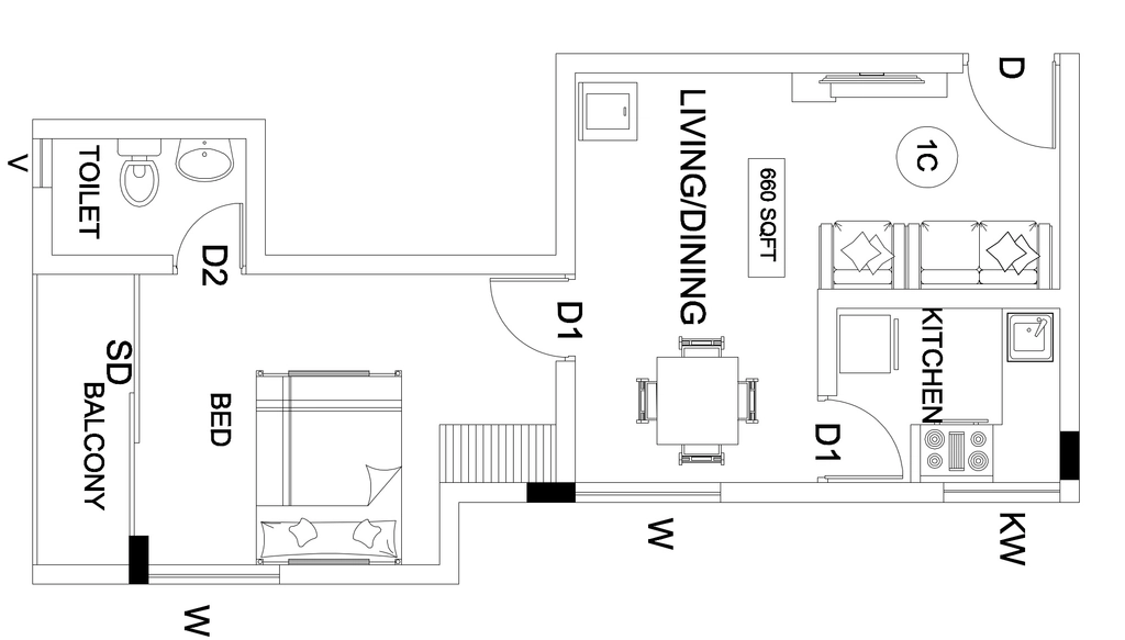 1 BHK Flat in Kalpaka Parkside Apartments in Edappally, Kochi - Image 931916