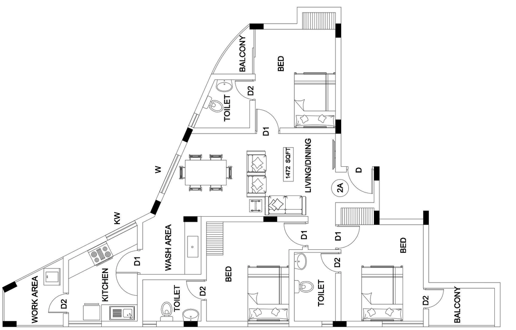 3 BHK Flat in Kalpaka Parkside Apartments in Edappally, Kochi - Image 931919