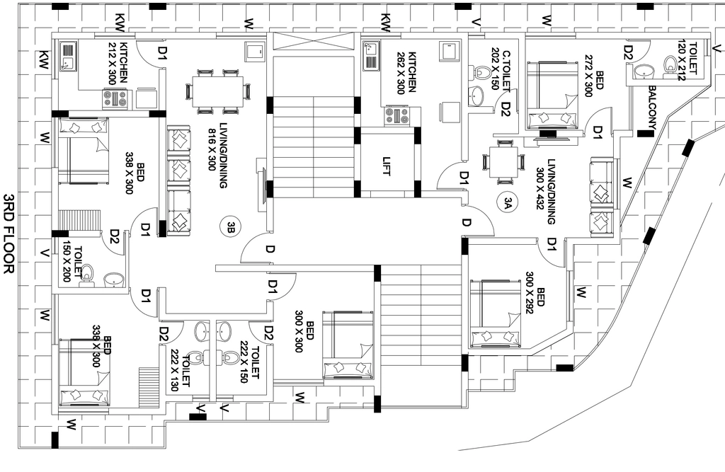 Floor Plan of Kalpaka Parkside Apartments in Edappally, Kochi - Image 437431