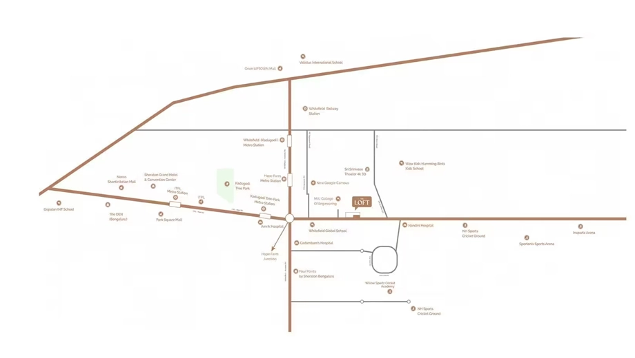 Location of Vrise The Loft in Whitefield, Bangalore - Image 437345