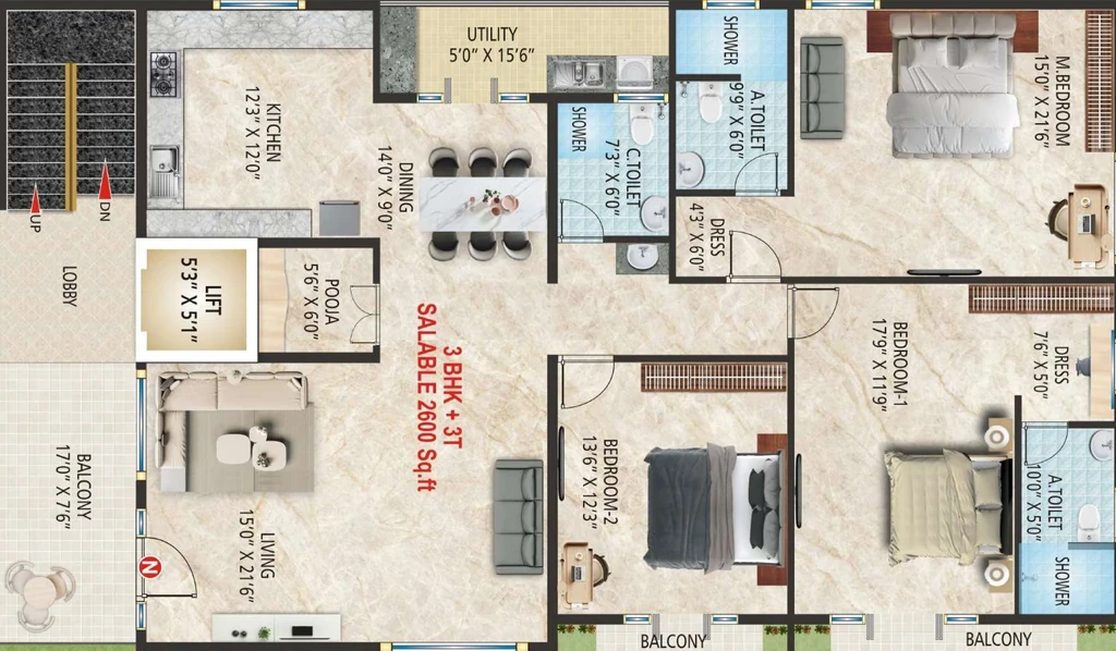 Floor Plan of Keystone Saisiddharth Dominion in Jayanagar, Bangalore - Image 437594