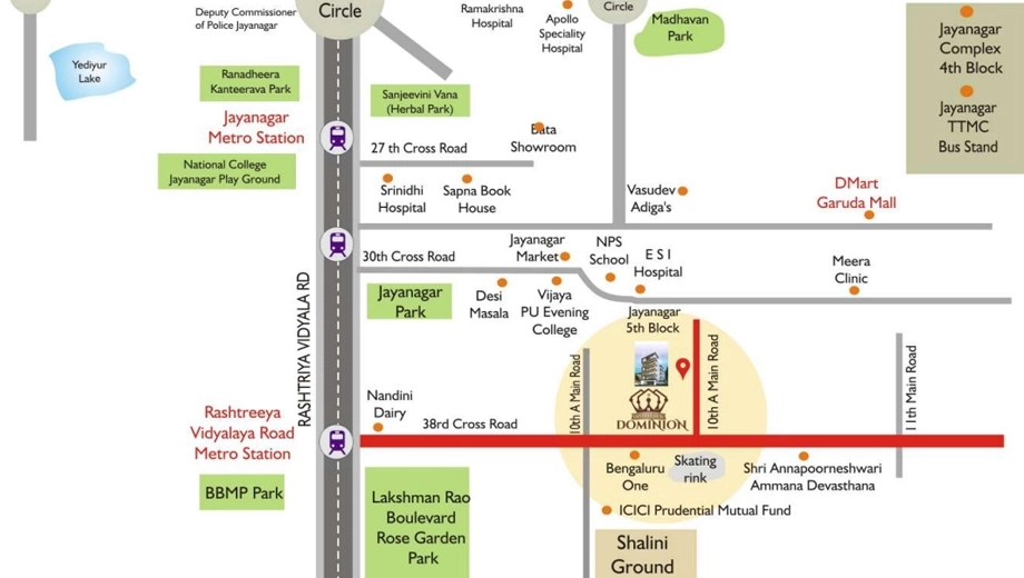 Location of Keystone Saisiddharth Dominion in Jayanagar, Bangalore - Image 437592