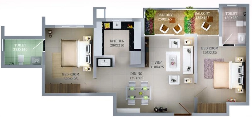 2 BHK Flat in ABAD Celebration Towers in Edappally, Kochi - Image 931923