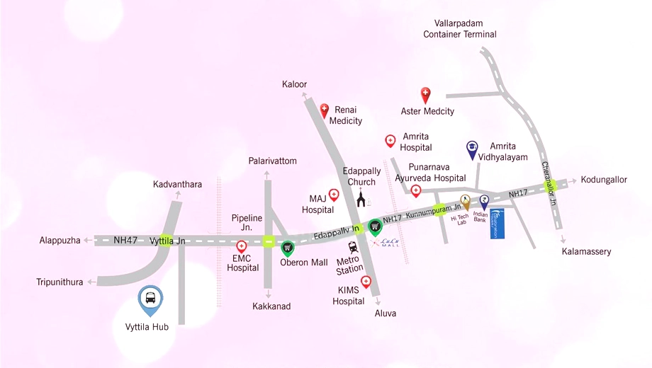 Location of ABAD Celebration Towers in Edappally, Kochi - Image 437455