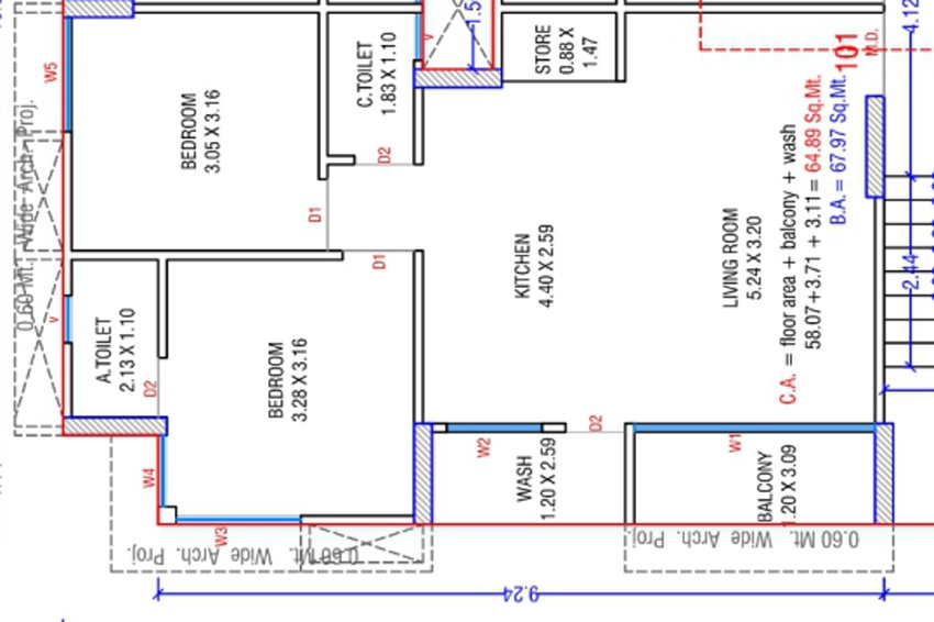 2 BHK Flat in Nilkanth Pearl in Mota Varachha, Surat - Image 931927