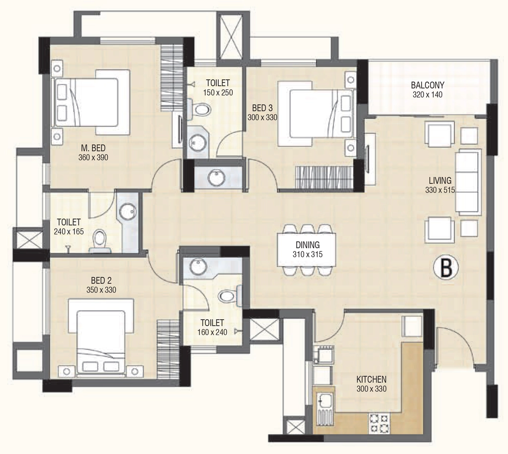 3 BHK Flat in Skyline Ivy League in Edachira, Kochi - Image 931930