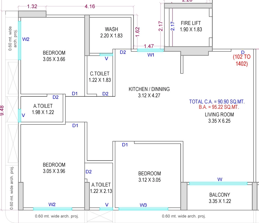 3 BHK Flat in Om Kedar Luxuria in Mota Varachha, Surat - Image 931942