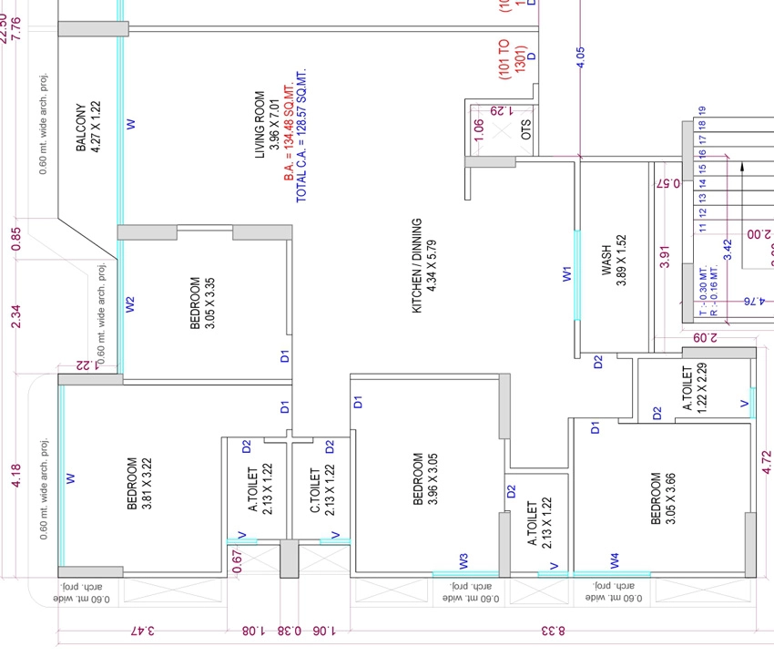 4 BHK Flat in Om Kedar Luxuria in Mota Varachha, Surat - Image 931943