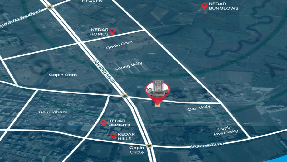 Location of Om Kedar Luxuria in Mota Varachha, Surat - Image 437564