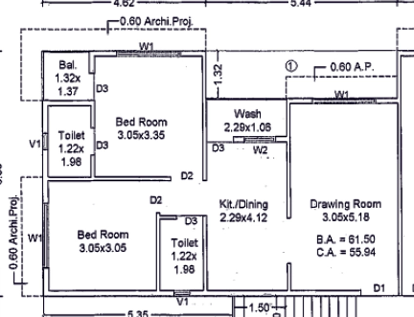 2 BHK Flat in Aakash Prithvi Building B in Bhestan, Surat - Image 931945