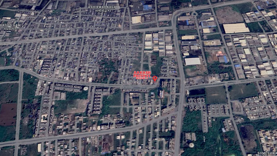 Location of Aakash Prithvi Building B in Bhestan, Surat - Image 437576