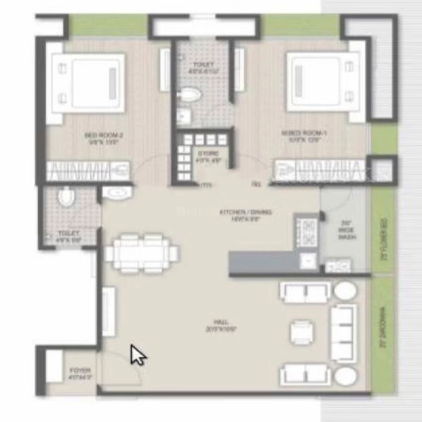 2 BHK Flat in Aakash Echo Point in Bhimrad, Surat - Image 931946
