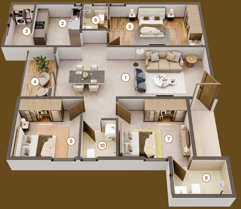 3 BHK Flat in RR Iyal in Uppilipalayam, Coimbatore - Image 931951