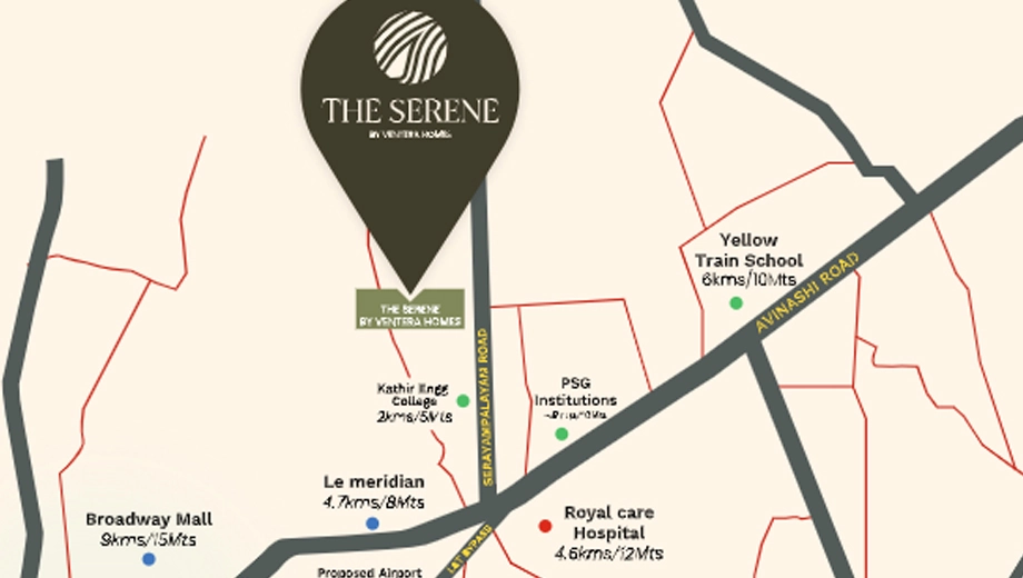 Location of Ventera The Serene in Neelambur, Coimbatore - Image 437662