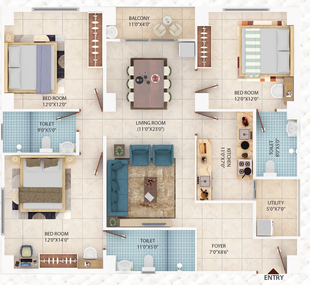 3 BHK Flat in Bhawani Kush in Kesora, Bhubaneswar - Image 931972