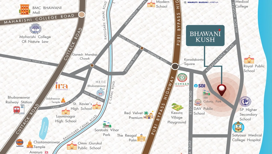 Location of Bhawani Kush in Kesora, Bhubaneswar - Image 437705