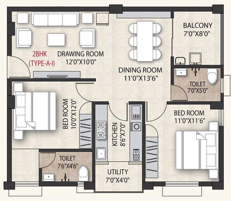 2 BHK Flat in Bhawani Radha in Gudiapokhari, Bhubaneswar - Image 931969
