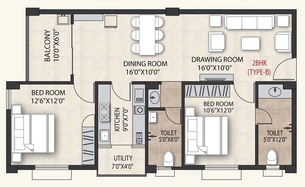 2 BHK Flat in Bhawani Radha in Gudiapokhari, Bhubaneswar - Image 931970