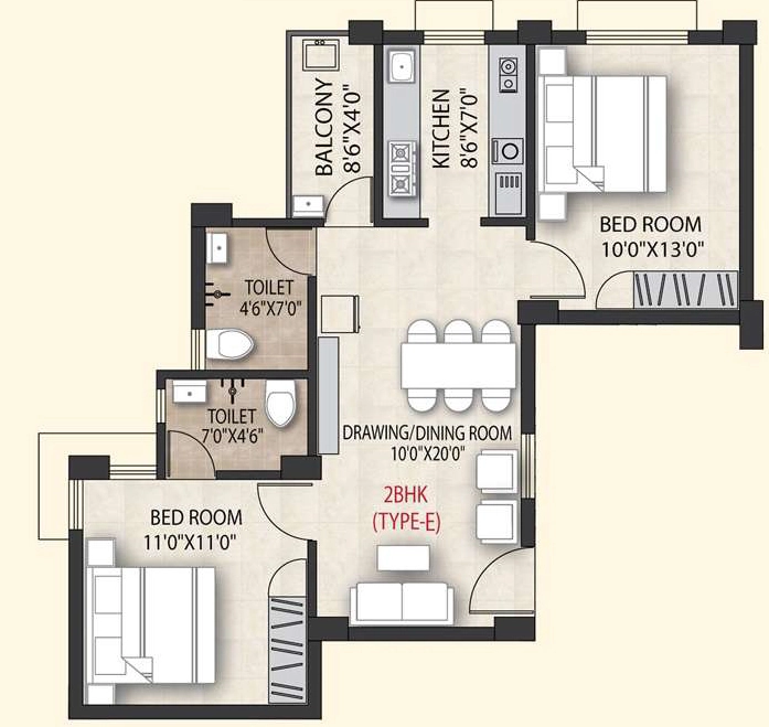 2 BHK Flat in Bhawani Radha in Gudiapokhari, Bhubaneswar - Image 931968