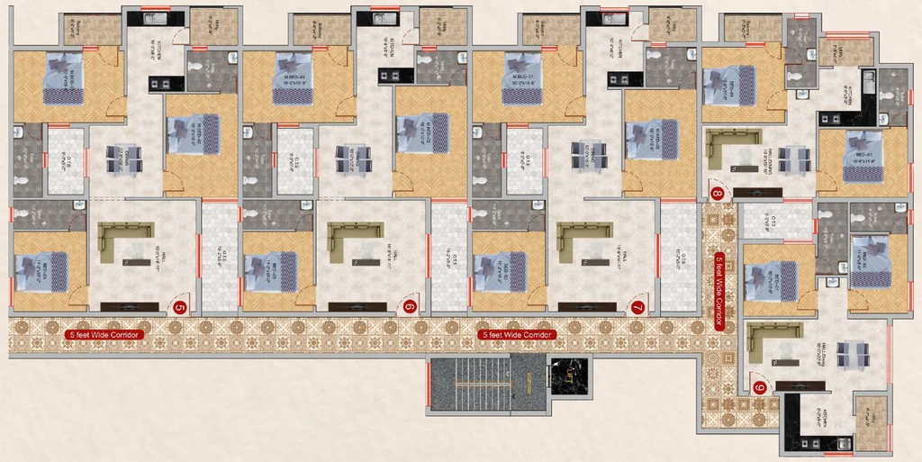 Floor Plan of VSK Aara Apartment in Koundampalayam, Coimbatore - Image 437751