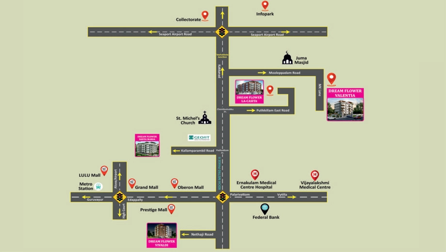 Location of Dreamflower Valentia in Vazhakkala, Kochi - Image 437756