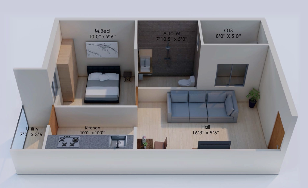 1 BHK Flat in Soulspace Uptown in Madukarai, Coimbatore - Image 931992